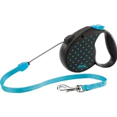 Flexi Color Dots 2014 S snor 5M, 12KG , blå, Halsband + Leine