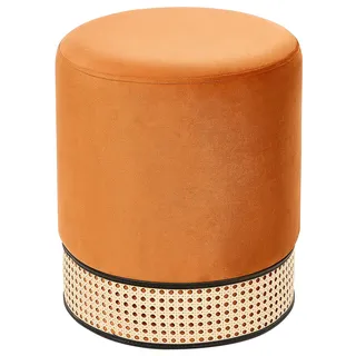 Beliani Pouf YANKTON Samtstoff Orange