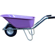 Schiebetruhe Gartenbau 100 ltr. PP-Mulde Lavendel, Luftrad m.Stahlfelge u.Kugell.