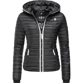 Navahoo Damen, Jacke Steppjacke Übergangsjacke gesteppt Herbst Kapuze B811 [B811-Kim-Pri-Schwarz-Gr.S] - S