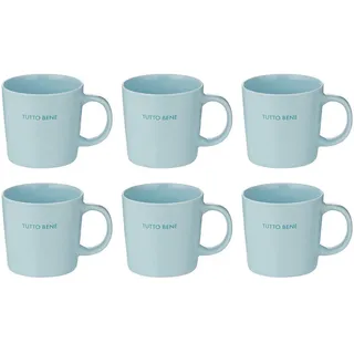 Butlers Tassen 6er-Set Good Vibes 400 ml , Blau , Keramik , Geschirr, Tassen, Kaffeetassen