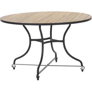 Beliani Gartentisch Ø 120 x 74 cm Braun/Schwarz
