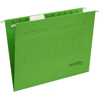 Jalema 2652742500 Hängemappen Euroflex, Hängeregister DIN A4, seitlich offen, Sichtreiter, FSC®-zertifiziert, 25er Packung, grün
