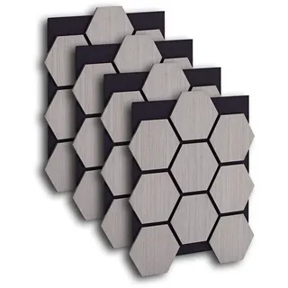 Homestyle4u Akustikpaneel Hexagon Grau 4 St. 76 x 62 x 2 cm