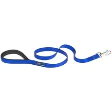 Ferplast Hundeleine DAYTONA, Hundeleine mittelgroße/große Hunde, aus Nylon, 120 cm, mit bequemem, gepolstertem Griff und Metallkarabinerhaken. Blau