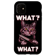 Hülle für iPhone 11 Halloween Katze Messer Design Witzige Tier Katzen