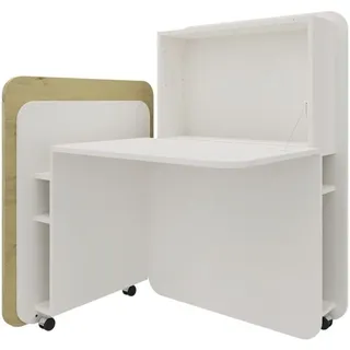 FM Helmets fm FLATup Sekretär diamantweiß/ wildeiche rechteckig, weiß 107,0 x 41,5 - 91,0 cm