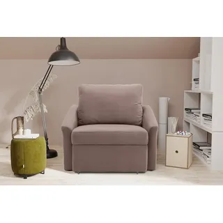 DOMO. collection Sessel Relax, Dauerschläfer, Boxspring Sofa mit Schlaffunktion, Schlafsessel, Gästebett, Schlafsofa 108 x 96 x 86 cm (BxTxH), Taupe