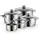 Quality One Topf-Set 5-tlg. Bratentopf + Fleischtopf + Stielkasserolle + Glasdeckel
