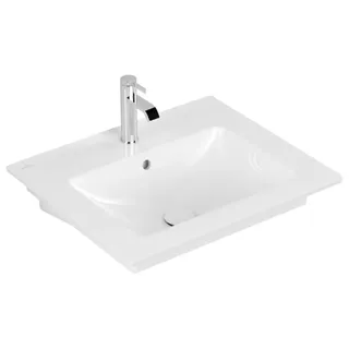 Villeroy & Boch Venticello Waschbecken, 1 Hahnloch, mit Überlauf, 600x500mm, 412460R1, Farbe: Weiß CeramicPlus