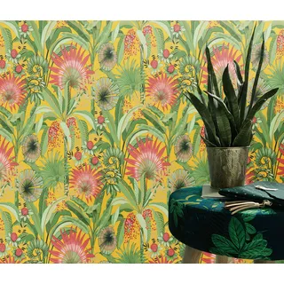 Erismann Vliestapete Flower Power 0,64 m x 10 m 0 g Gelb/Grün/Rot 34193