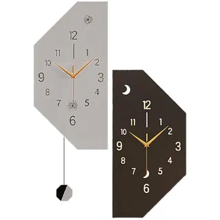 LOVIVER Doppelseitige Ecke Wanduhr Moderne stilvolle Wanddekoration Dekorative Uhr für Zuhause, Küche, Esszimmer, Hauswarming Geschenk, Oktagon Groß