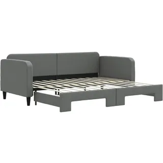 vidaXL Tagesbett Ausziehbar Dunkelgrau 90x200 cm Stoff - Grau