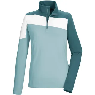 Langarmshirt KILLTEC "KSW 258 WMN LS SHRT", Damen, Gr. 44, hellblau, Obermaterial: 69% Polyester, 31% Elasthan, Shirts Langarmshirt, Langarmshirt aus Komfort-Stretch mit Stehkragen