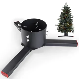 efuturetime Weihnachtsbaumständer Gross Verstellbarer Ø8-14cm Baumstämme, Christbaumständer Metall Abnehmbare für Echte Bäume 160-260cm, Tannenbaumständer für Outdoor und Innen Verwendbar, Schwarz
