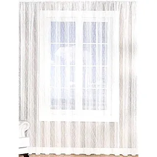 gardinenstube Sable Effekt Store Faltenband 1: 2,5, Weiß, 145 x 250 cm