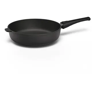 Hoffmann STONIQ Hochrandpfanne 28 cm Induktion, Antihaft, PFAS-frei, ohne Deckel, Aluguss, abnehmbarer Griff, alle Herdarten, backofenfest, wiederbeschichtbar, spülmaschinenfest - Pfanne, Bratpfanne