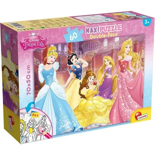 Lisciani De 2 Caras Coloreable Princesa, Piezas 48250 Puzzle 2 in 1 doppelseitig 60 Stück Prinzessinnen