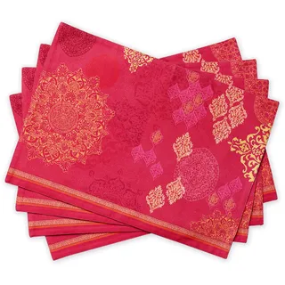 Maison d'Hermine Platzsets 4er-Set 100% Baumwolle waschbare Tischsets Wiederverwendbare Tischsets für Weihnachtsdekorationenn Küche Esszimmer Hochzeit (Versailles, 33 cm x 48 cm)