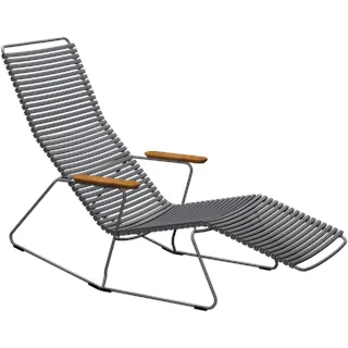 HOUE CLICK Sunrocker Liegestuhl Bambusarmlehnen Stahlgestell