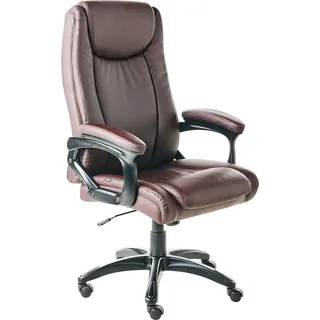 BELIANI Chefsessel Dunkelbraun Kunstleder Gepolstert Höhenverstellung Drehbar Neigungsfunktion Ergonomische Form Bürostuhl Bürosessel - Braun, Schwarz