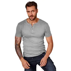 H.I.S T-Shirt, mit aufwendiger Knopfleiste perfekt als Unterziehshirt, grau
