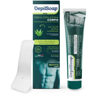 Depilsoap® - Enthaarungscreme für Herren – Packung mit 150 ml – geeignet für alle Hauttypen – ohne Ammoniak – angereichert mit natürlichen Inhaltsstoffen wie Aloe und Vitamin E