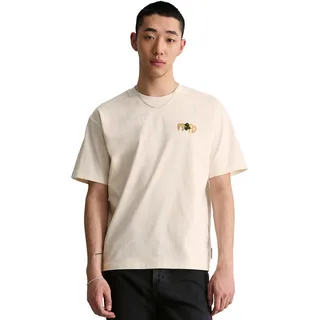 T-Shirt MARC O'POLO DENIM, Herren, Gr. XL, beige (silky weiß), Jersey, Obermaterial: 100% Baumwolle, relaxed fit normal, Rundhals, Shirts T-Shirt, relaxed mit großem Rückenprint