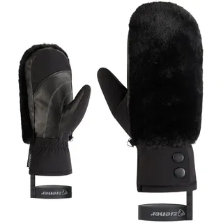 Ziener Damen Katniss-Z Ski-Fäustling/Wintersport | Thermoshield, Lederinnenhand, Kunstfell, Black, L