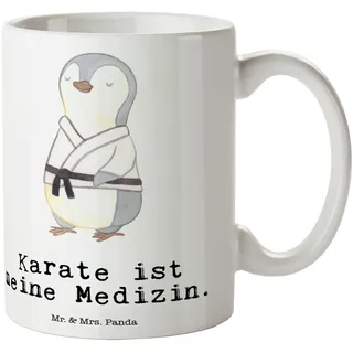 Mr. & Mrs. Panda Kaffeebecher Pinguin Karate - Geschenk, kaffeetasse bedruckt, Verein, Henkeltasse, Kampfsportart, Kampfkunst, Tasse, keramik, Selbstverteidigung, Mug