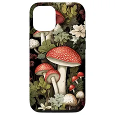 Hülle für iPhone 15 Pro Pilz Waldszene Holunderbeeren Pilze Natur Pilze
