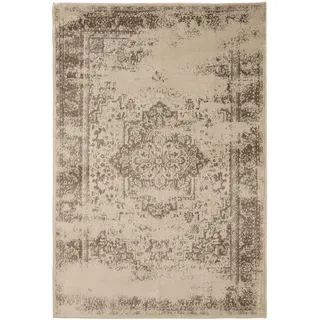 benuta Vintage-Teppich Suki 200/300 cm , Creme, Braun , Kunststoff , Vintage , Rechteckig , 200x300 cm , Oeko-Tex® Standard 100 , für Fußbodenheizung geeignet, in verschiedenen Größen erhältlich, pflegeleicht , Teppiche und Böden, Teppiche, Vintageteppiche