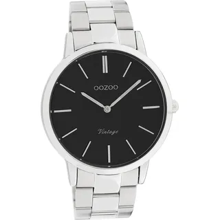 Oozoo Herren Armbanduhr silber Analog Vintage Series Edelstahlarmband D2UOC20022