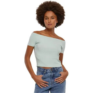 Urban Classics Damen T-Shirt Ladies Organic Off Shoulder Rib Tee, Schulterfreies T-Shirt für Frauen, Bio-Baumwolle, erhältlich in vielen Farben, Größen XS-5XL
