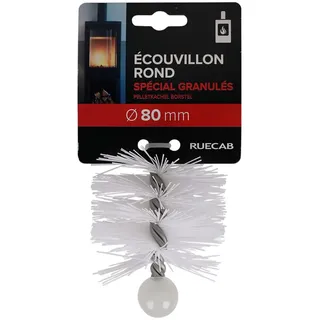 RUECAB - Schornsteinbürste Ø 80 mm für Pelletofen/Pelletofen aus Nylon Ø 80 mm, Innengewinde M12 x 1,75 mm, Länge: 150 mm – Schornsteinbürste 80 mm – speziell für Pelletöfen
