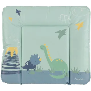 Sterntaler Wickelauflage Dino Rexi - Wickeltischauflage mit Dino Motiv - Wickelauflage 85 x 72 cm - hygienisch und erleichtert das Wickeln, pflegeleichtes und abwaschbares Material, pudergrün