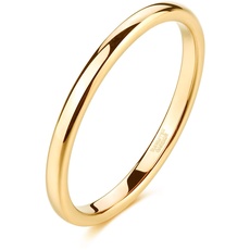 Zakk Ring Damen Herren 2mm 4mm 6mm 8mm Gelbgold Wolfram Poliert Schmal Ringe Verlobungsringe Ehering Hochzeitsband (2mm, 53 (16.9))