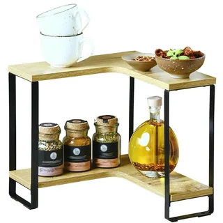 KESPER Küchen-Eckregal 30 x 30 x 28 cm Schwarz, Braun