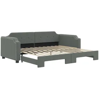 vidaXL Tagesbett Ausziehbar Dunkelgrau 100x200 cm Stoff - Grau
