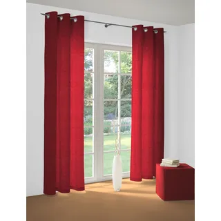 Vorhang WIRTH "Toco-Ranke" Gr. 2, rot, B:132cm H:175cm, Chenille, Polyacryl, Polyester, Gardinen, Vorhang
