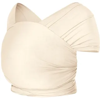 Ergobaby Babytragetuch für Neugeborene ab Geburt bis 11,3 kg, Aura Knit Tragetuch aus recycelten Stoffen, Elastisch und atmungsaktiv, Sling Wickeltuch unisex, Cream