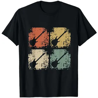 E-Gitarre Gitarristen Heavy Metal Rock Musik Band T-Shirt, Herren, Schwarz, L