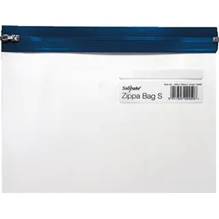 Snopake 12687 Reißverschlusstasche S Classic, transparent/blau