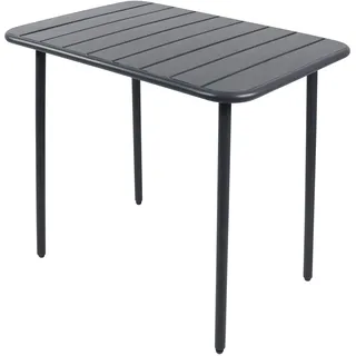 VCM Metall Bistrotisch Gartentisch 80 x 55 x 72 cm schwarz/rot