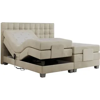 MKS Meble Boxspringbett mit Motor, elektrisch - Elektro - 180x200cm - Beige - H3 - Beige