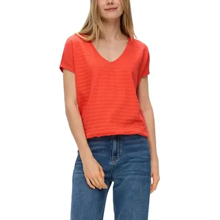 s.Oliver Damen 2148487 T-Shirt mit Musterstruktur, orange, 38