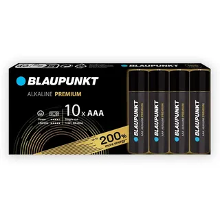 BLAUPUNKT Premium AAA Alkalibatterien Packung mit 10, am besten für Gamecontroller und Spielsachen, LR03BPR/10CB