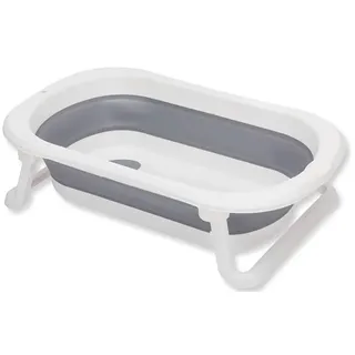 fillikid Babybadewanne "Faltbadewanne Orka, grau-weiß" Höhe 20 cm Standbeine mit Ablaufstöpsel rutschhemmende Oberfläche zusammenfaltbar inkl. Ablaufstöpsel, grau, weiß