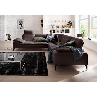 W.SCHILLIG Ecksofa »valentinoo, Designsofa, elegant und bequem, L-Form« mit Sitztiefenverstellung, Breite 318 cm, braun