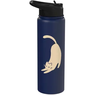 90er Jahre Y2K Niedliche schlafende Kater Katze Stretching Stainless Steel Insulated Water Bottle